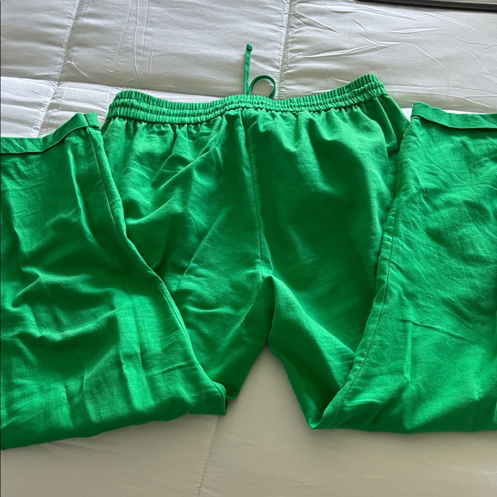 J.Crew Kelly Green Linen Cotton Blend Pants Size 4 Like New Small Cottagecore - Picture 6 of 6